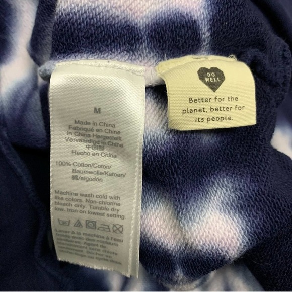 Madewell (Re)sourced Cotton Retro Hoodie Sweatshirt Blue Tie-Dye Size M - Picture 9 of 10
